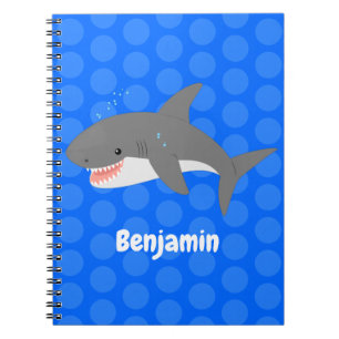 Carnet Illustration joyeuse du grand requin blanc