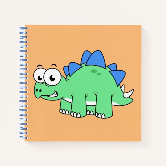 Carnet Illustration Mignonne D'Un Stegosaurus. 2 (Devant)