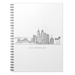 Carnet Illustration minimaliste de la skyline de Los Ange