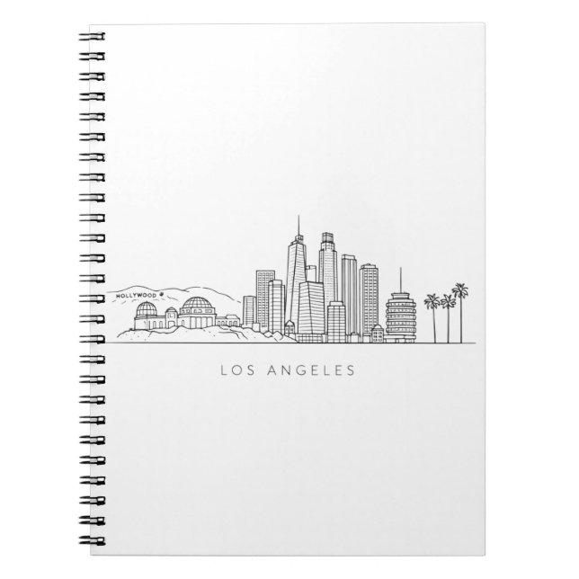 Carnet Illustration minimaliste de la skyline de Los Ange (Devant)