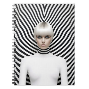 Carnet Illustration moderne de l'art féminin noir et blan