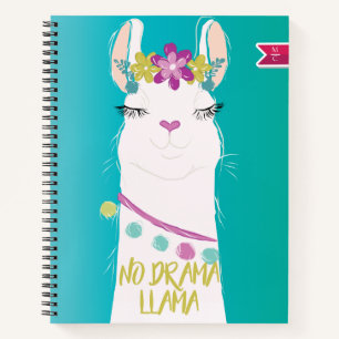 Carnet Illustration No Drama Llama Monogramme