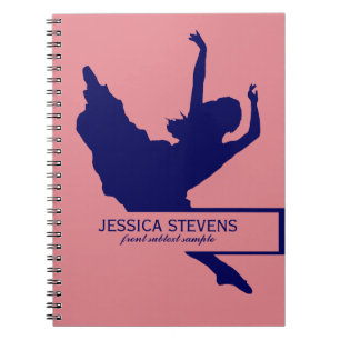 Carnet Illustration Silhouette De La Danse Bleue Rose Et