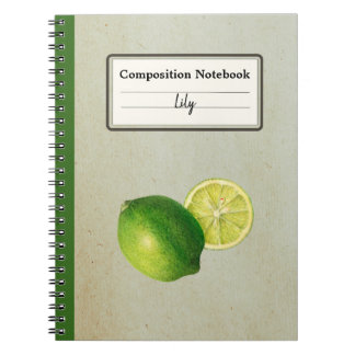 Carnet Illustration vintage de citron vert personnalisée