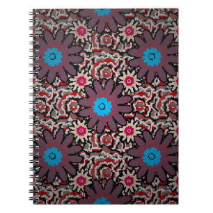 Carnet Illustration vintage. Folklore ethnique violet, ro