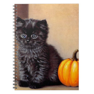 Carnet Illustration vintage Halloween Black Kitten