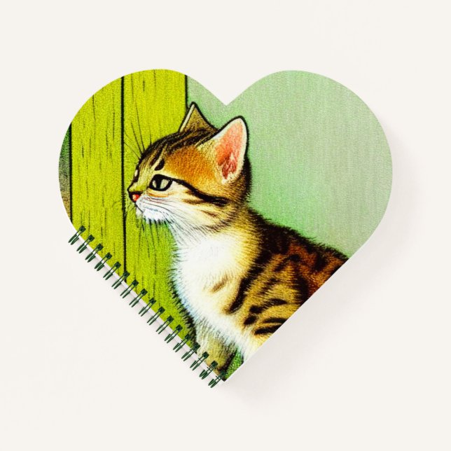 Carnet Illustration vintage Tabby Cat (Devant)