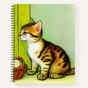 Carnet Illustration vintage Tabby Cat