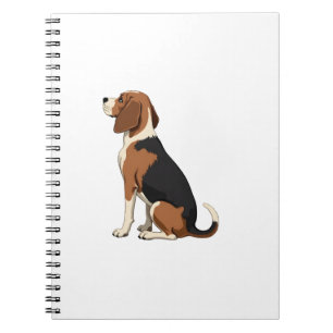 Carnet Illustration vue arrière du chien Beagle vintage A