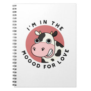 Carnet I'm In The Moood For Love Funny Cow Pun