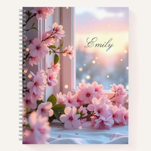 Carnet Image personnalisée Fille rose (Devant)