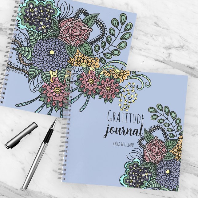 Carnet Imaginaire Doodle Flowers sur Purple Gratitude Jou (Créateur téléchargé)