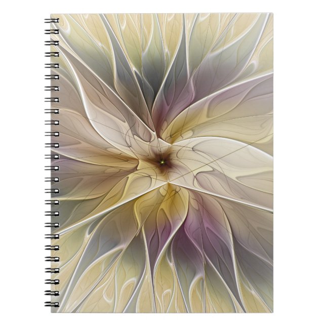 Carnet Imaginaire Floral Gold Eggplant Art Fractal Abstra (Devant)