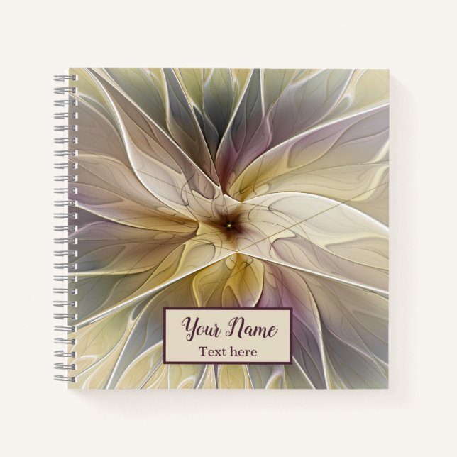Carnet Imaginaire Floral Gold Eggplant Nom de l'art Abstr (Devant)