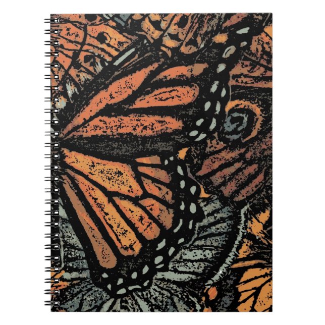 Carnet Imaginaire papillon orange art abstrait (Devant)