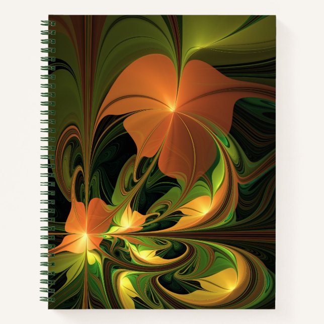 Carnet Imaginaire Plante Abstrait rouille verte Brown fra (Devant)