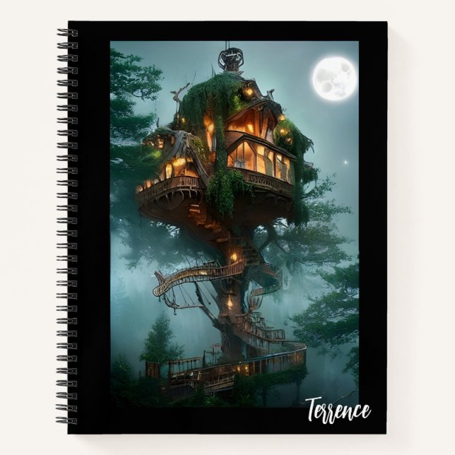 Carnet Imaginaire Tree House Digital Artwork Bullet Journ (Devant)