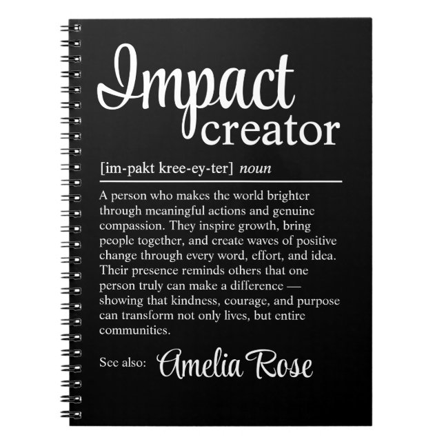 Carnet Impact Creator Definition Personalized Gift (Devant)