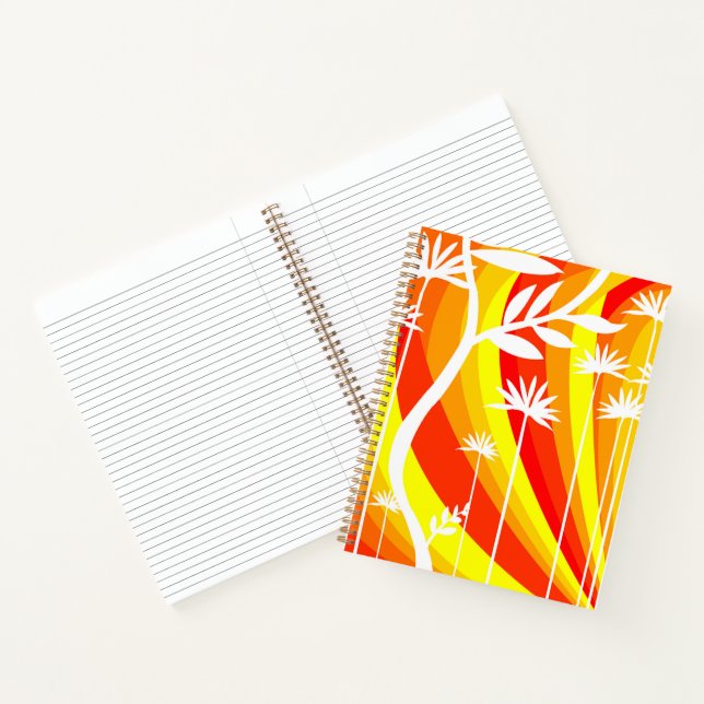 Carnet Impression botanique orange et jaune (Intérieur)