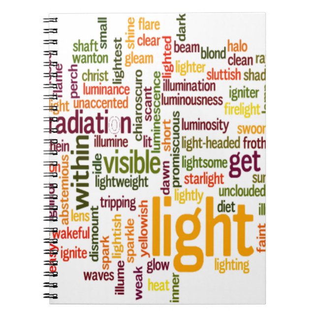 Carnet Impression Cloud Word clair (Devant)