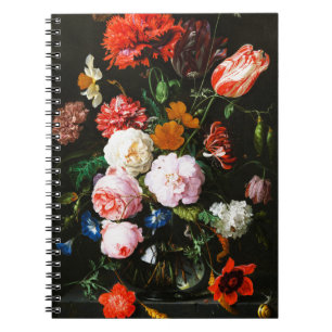 Carnet Impression d'art botanique floral sombre et lunati