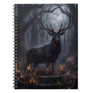 Carnet Impression d'art de cerf gothique forêt sombre
