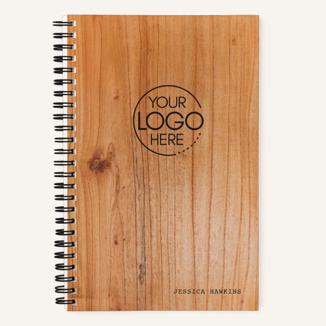 Carnet Impression de placage de bois tendance Logo modern (Recto)