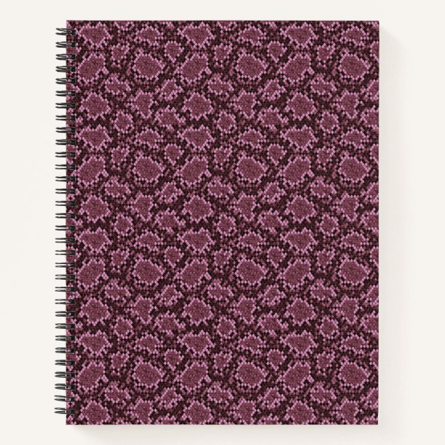 Carnet Impression de serpent rose (Devant)