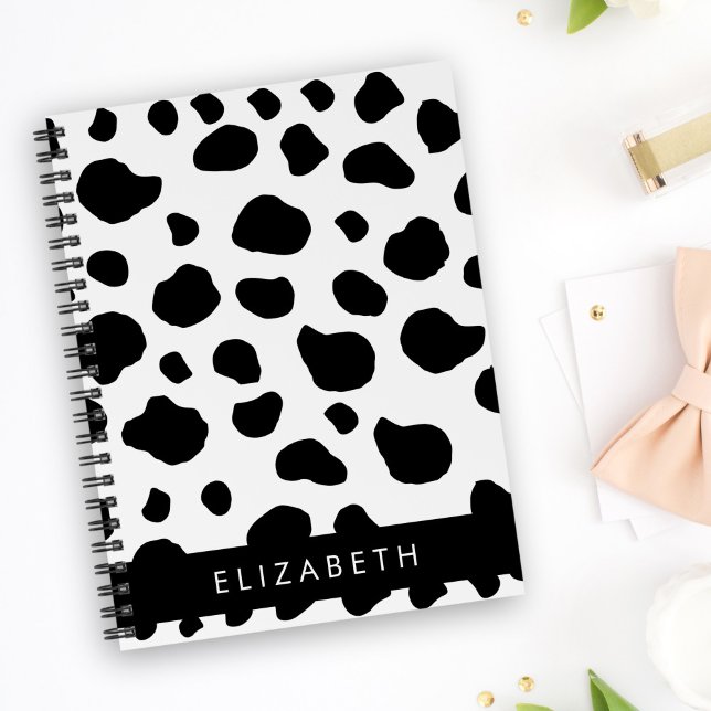 Carnet Impression De Vache, Spots De Vache, Noir Et Blanc (Créateur téléchargé)