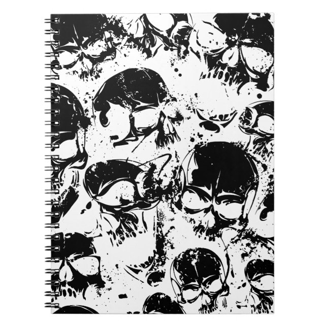 Carnet impression des crânes de grunge (Devant)