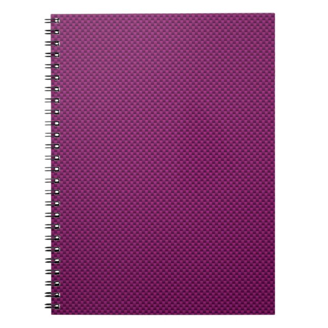 Carnet Impression en fibre de carbone violet Fushia (Devant)