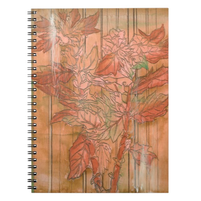 Carnet Impression florale orange moderne sur Arrière - pl (Devant)