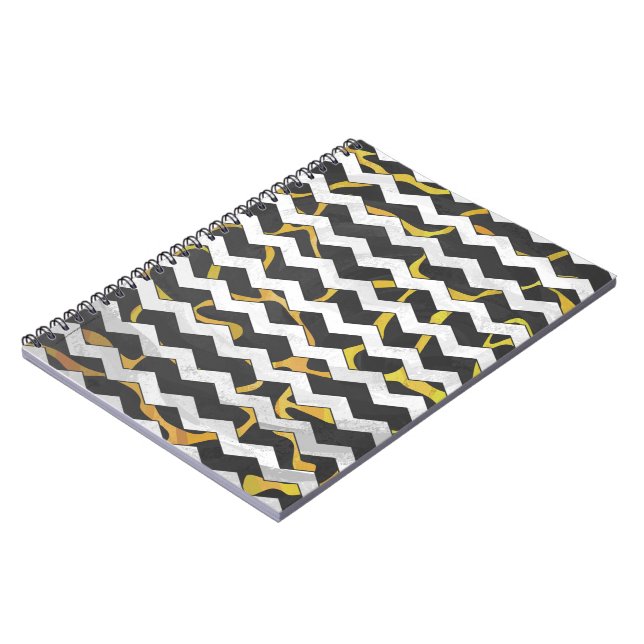 Carnet Impression Giraffe noir et jaune (Côté gauche)