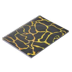 Carnet Impression Giraffe noir et jaune