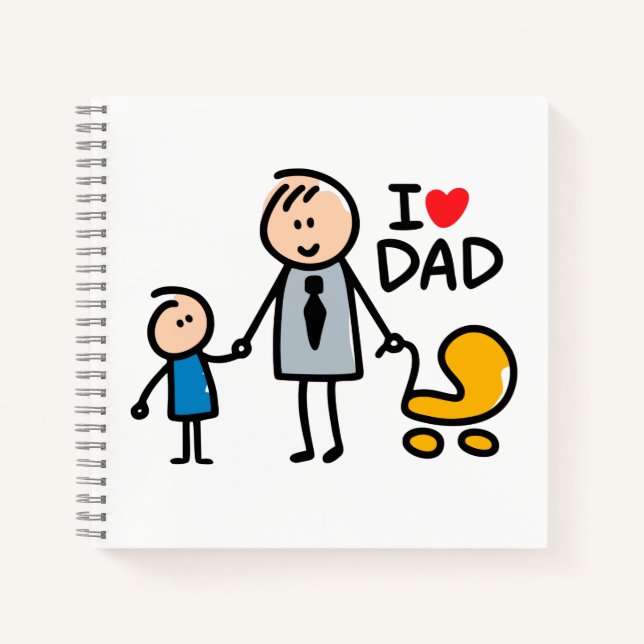 Carnet Impression J'aime Papa (Devant)