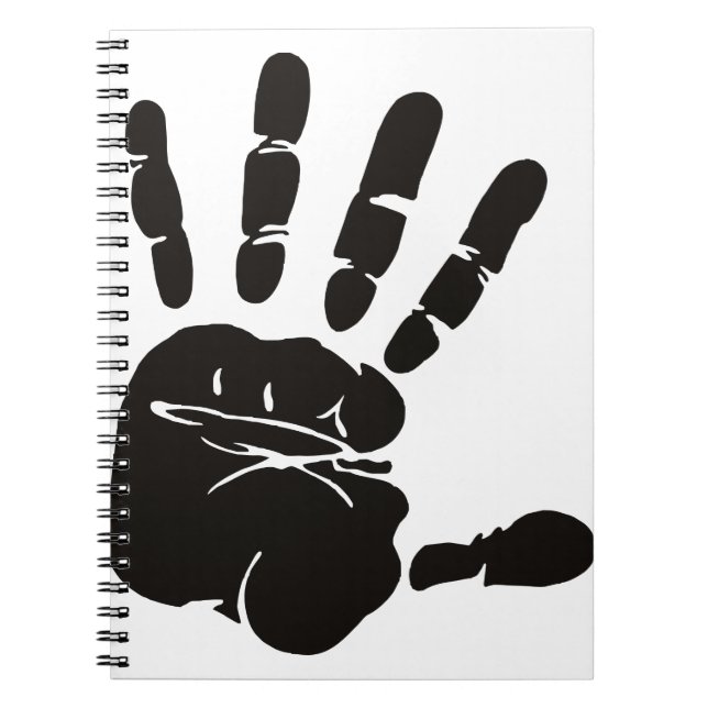 Carnet Impression main noir (Devant)