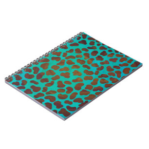 Carnet Impression marron et sarcelle Dalmatien