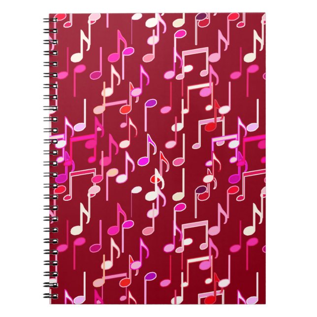 Carnet Impression musicale - bordeaux, multi (Devant)