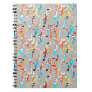 Carnet Impression musicale - Gris moyen, Multi