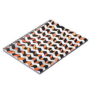 Carnet Impression noire et orange Zebra