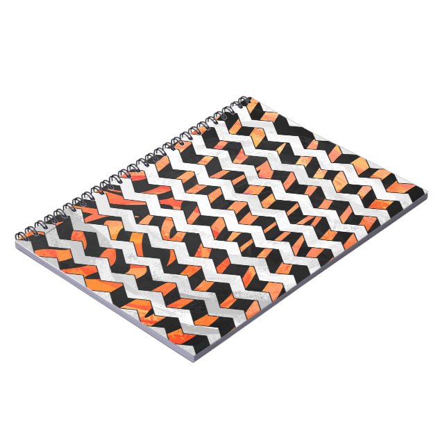 Carnet Impression noire et orange Zebra (Côté gauche)