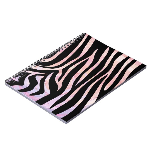 Carnet Impression noire et rose Zebra (Côté gauche)
