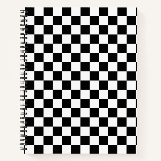 Carnet Impression numérique des échecs noirs et blancs (Devant)
