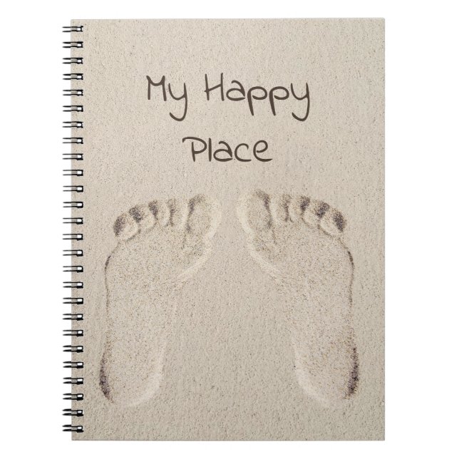 Carnet Impression pieds nus dans le sable (Devant)
