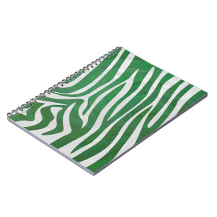Carnet Impression verte et blanche Zebra