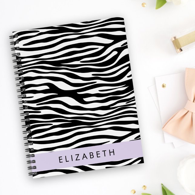 Carnet Impression Zèbre, Grilles, Noir Et Blanc, Votre No (Créateur téléchargé)