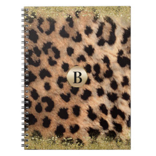 Carnet Imprimé animalier léopard guépard paillettes dorée