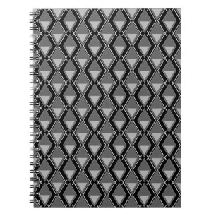 Carnet imprimé art déco blanc noir