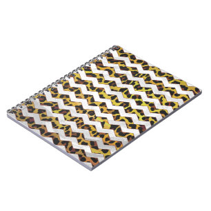 Carnet Imprimerie Leopard Brown et jaune Cevron