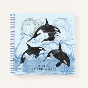 Carnet Incroyable Orques d'aquarelle noire et blanche